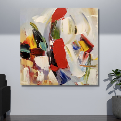 Colorful Impasto Abstract Painting – Bold Palette Knife Wall Art on Canvas