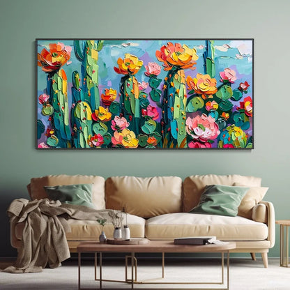 Desert Blooms Colorful Cactus Flower Wall Art