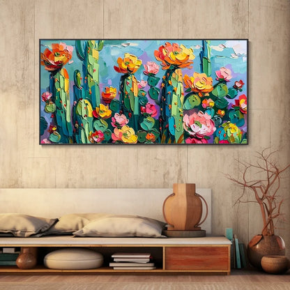 Desert Blooms Colorful Cactus Flower Wall Art