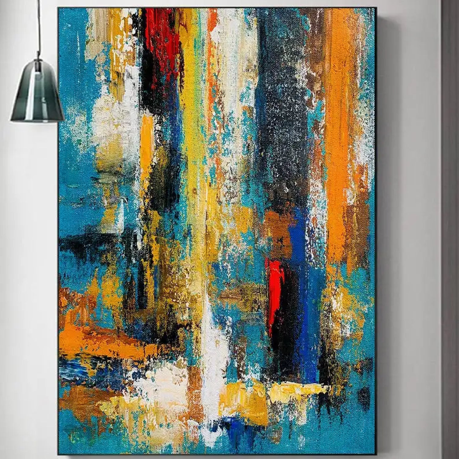 Colourful Abstract Cityscape Acrylic Canvas Art