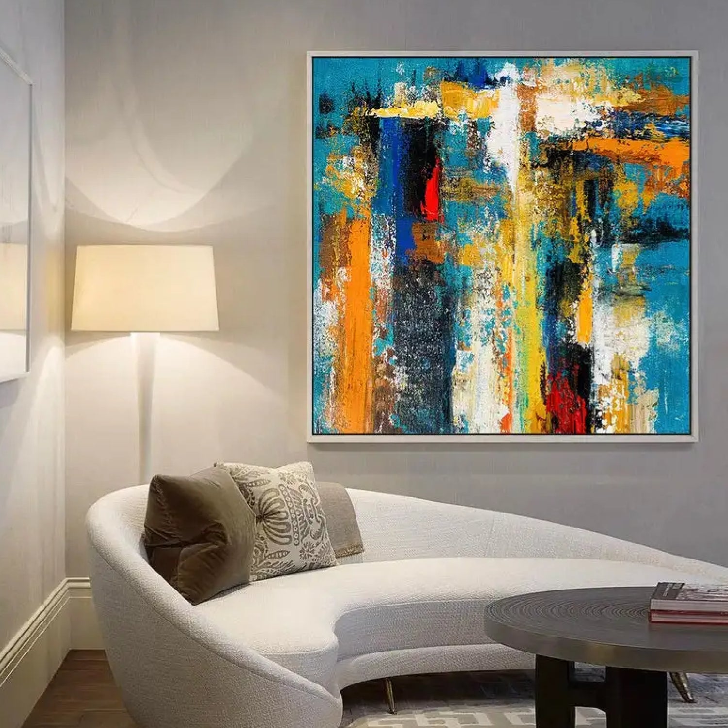 Colourful Abstract Cityscape Acrylic Canvas Art