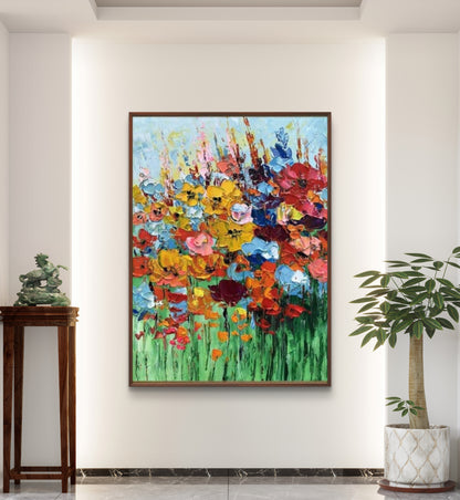 Colourful Spring Flowers 100% Hand Painted Art