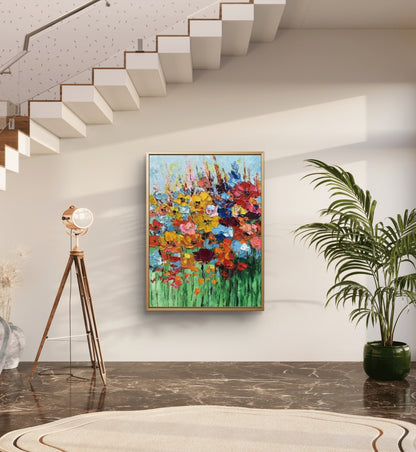 Colourful Spring Flowers 100% Hand Painted Art