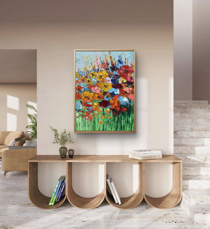Colourful Spring Flowers 100% Hand Painted Art