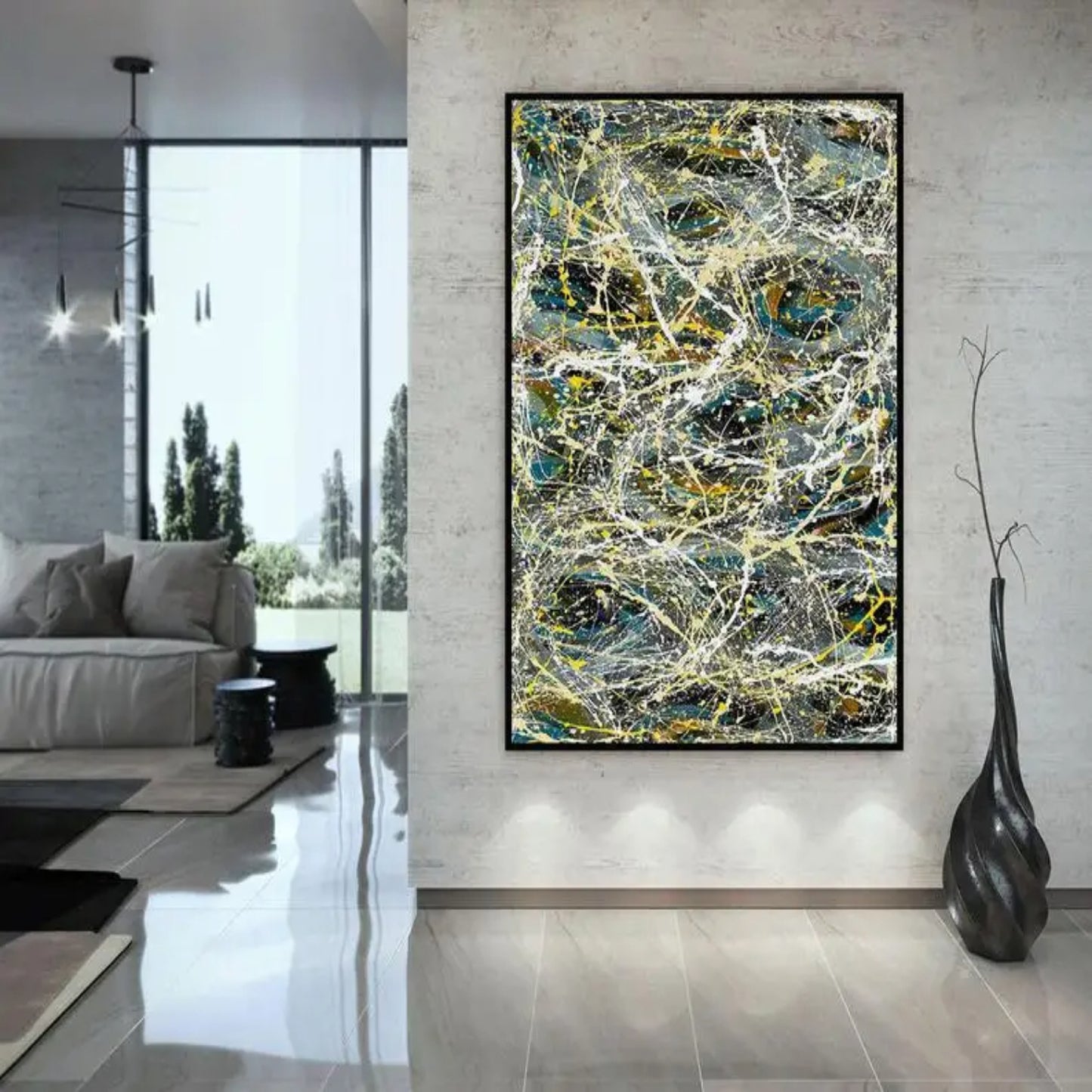 Contemporary Jackson Pollok Style Modern Fine Art