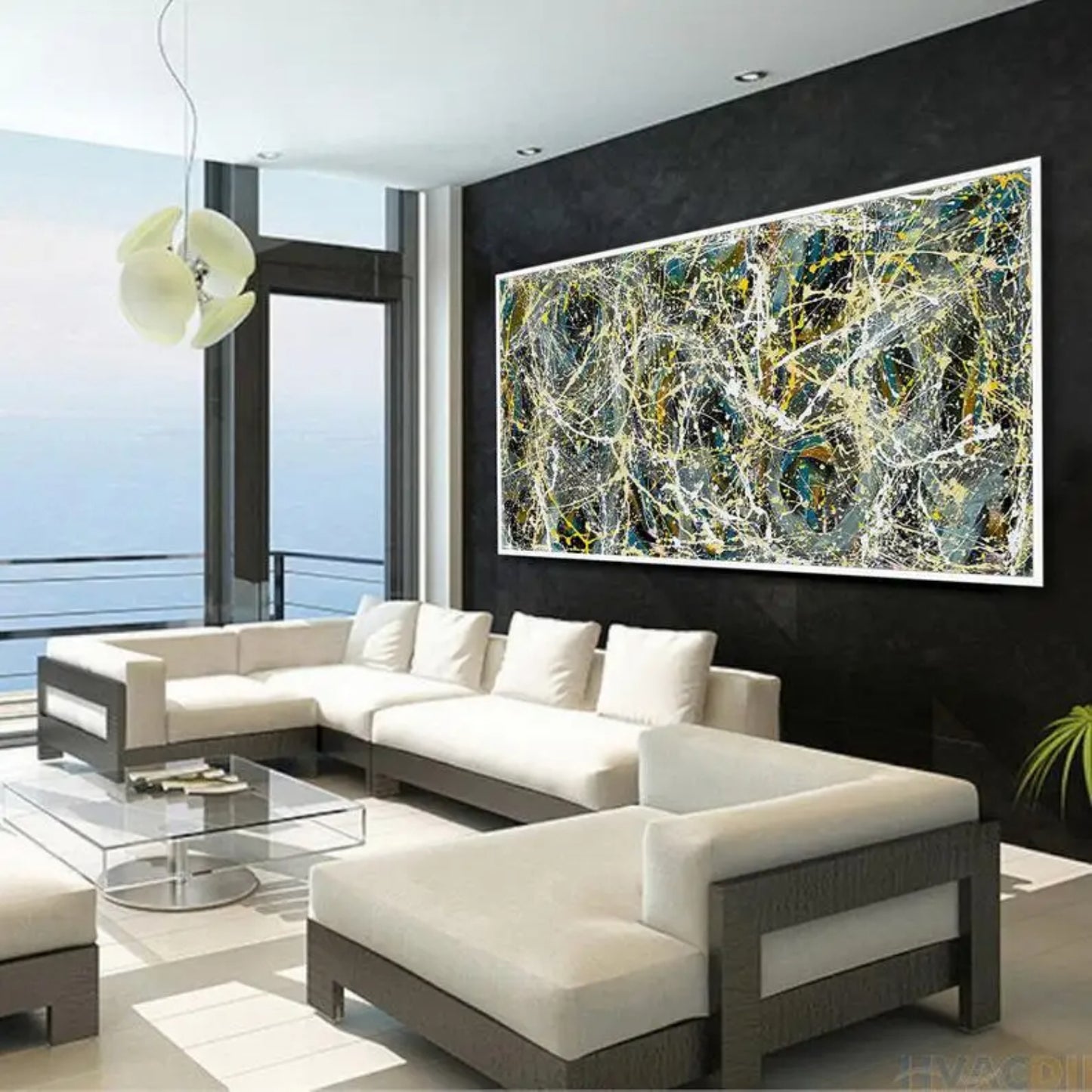 Contemporary Jackson Pollok Style Modern Fine Art