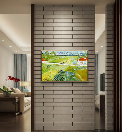 Van Gogh Inspired Countryside Landscape – Hand-Painted Post-Impressionist Canvas Wall Art