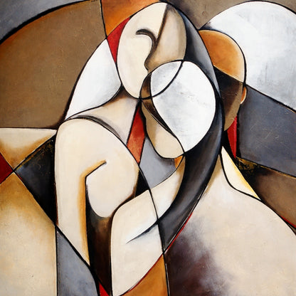 Abstract artwork with geometric shapes in earthy tones