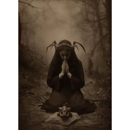 Dark Ritual in the Forest Dark Academia Gothic Wall Art