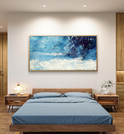 Delightful Ocean Arial View Textured Seascape Painting
