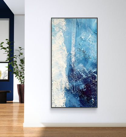 Delightful Ocean Arial View Textured Seascape Painting
