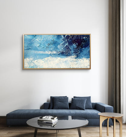 Delightful Ocean Arial View Textured Seascape Painting