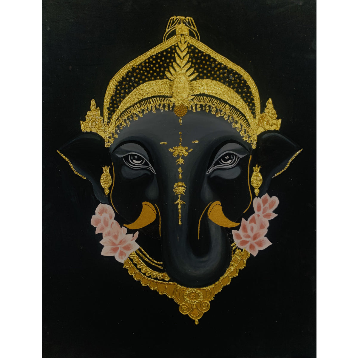 Divine Ganesha 3D Textured Acrylic Masterpiece