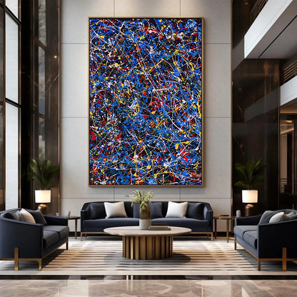 Modern living room with abstract painting on the wall
