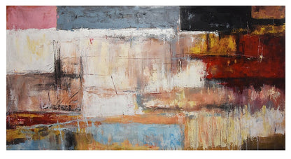 Muted Abstract Landscape – Hand-Painted Modern Canvas in Earth Tones