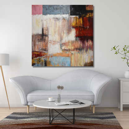Muted Abstract Landscape – Hand-Painted Modern Canvas in Earth Tones