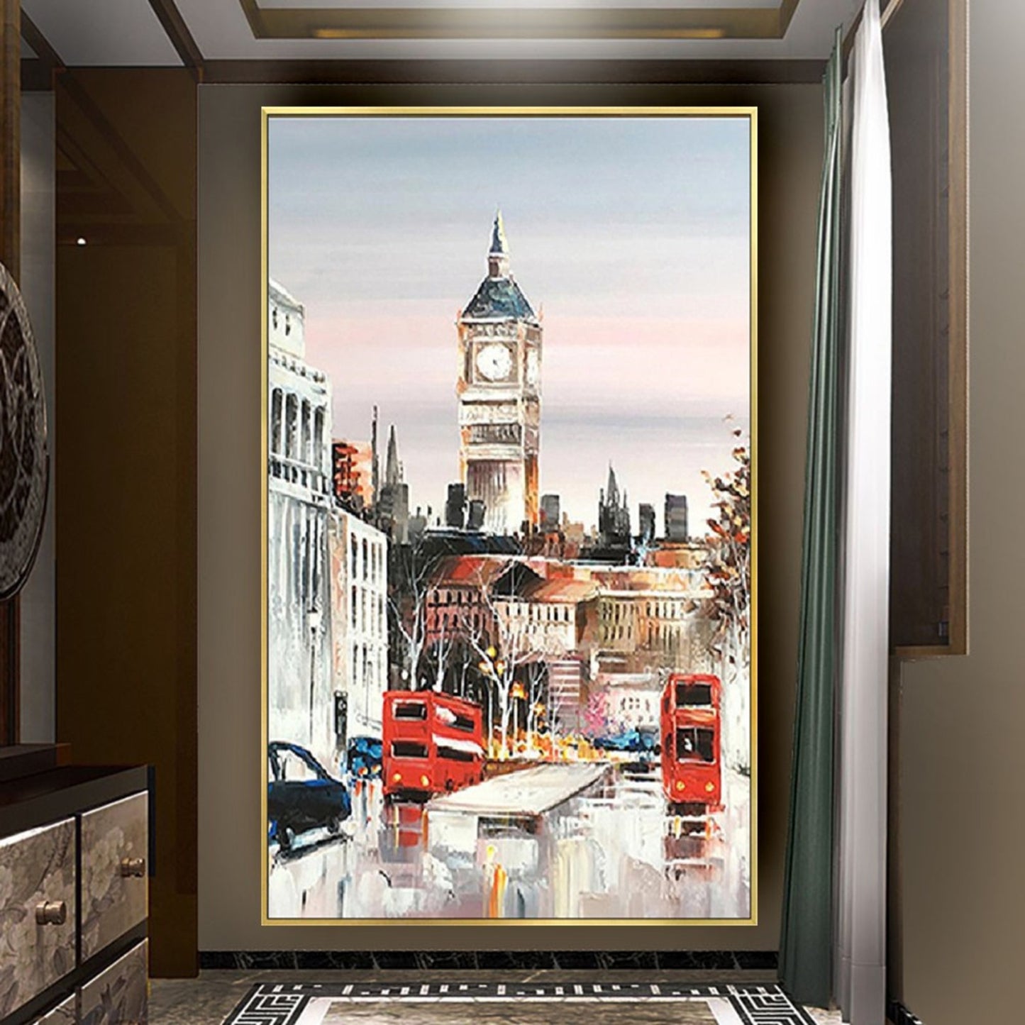 Elegance Cityscape Stunning Living Room Oil Painting