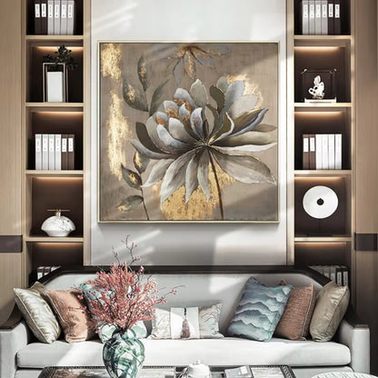 European Abstract Floral Oil Painting Elegant Wall Décor