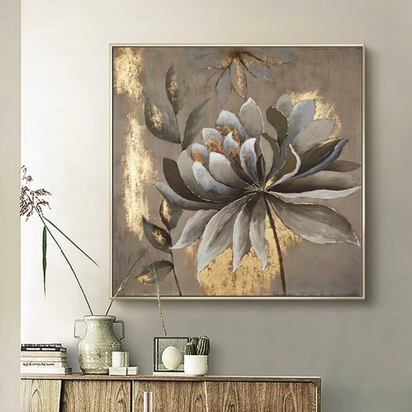 European Abstract Floral Oil Painting Elegant Wall Décor