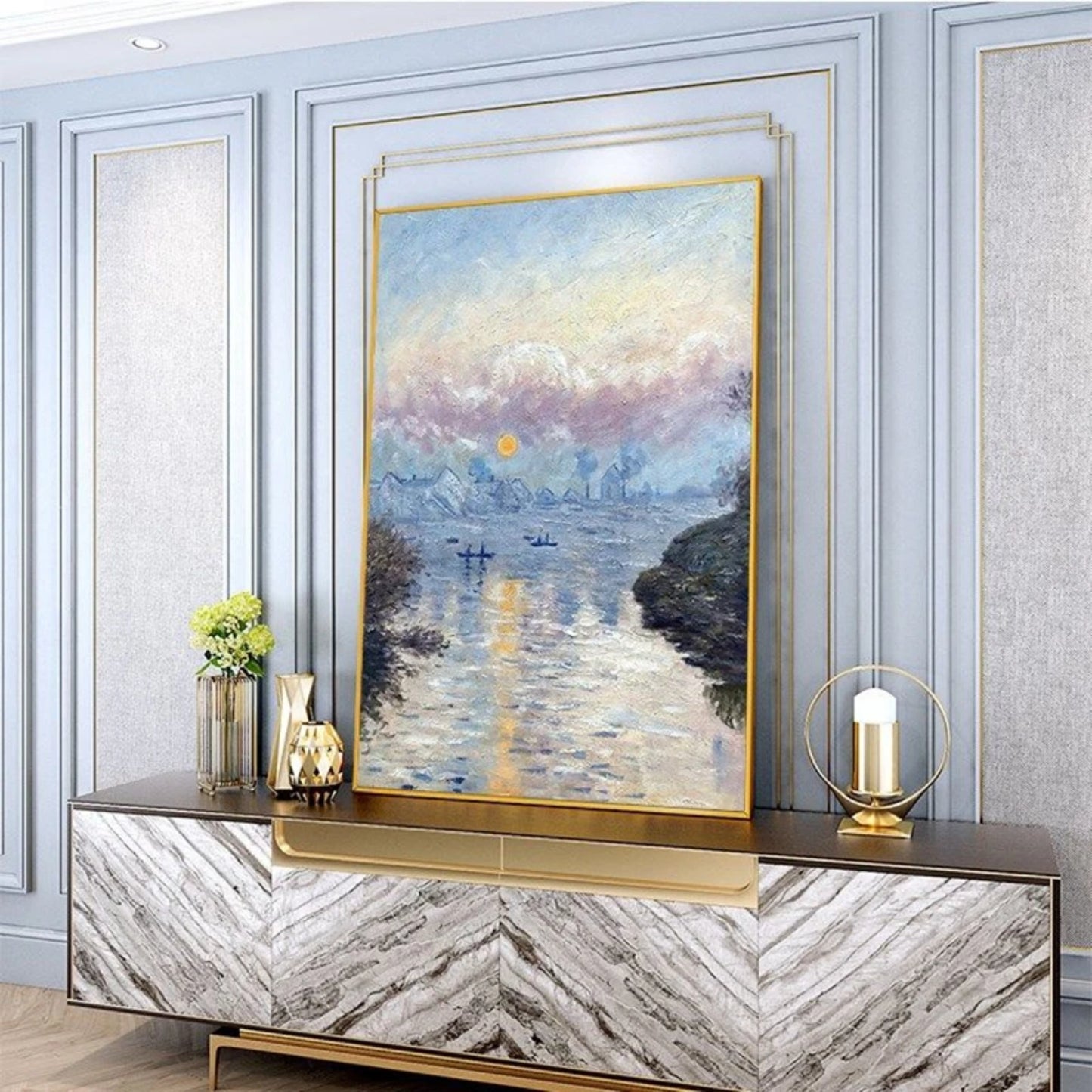 European Sunrise Handmade Canvas Oil Painting