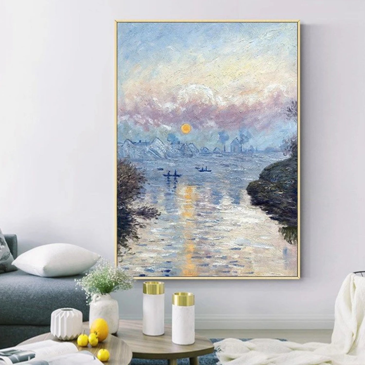 European Sunrise Handmade Canvas Oil Painting