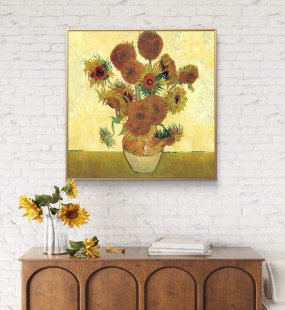 Famous Van Gogh Golden Sunflower Reproduction Textured Painting