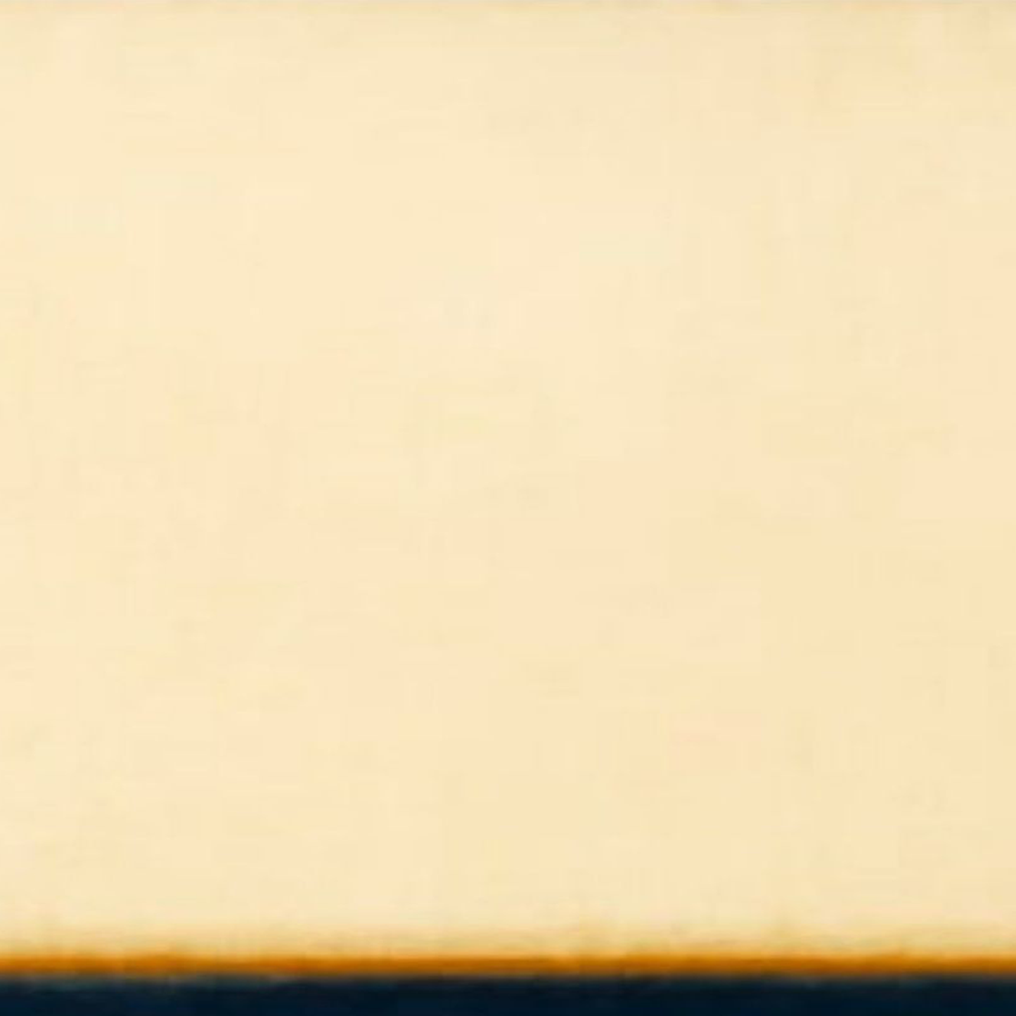 Minimalist Hand-Painted Cream & Deep Blue Rothko-Style Oil Canvas Art