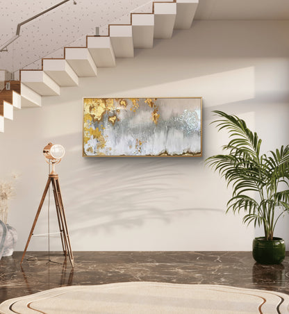 Gold and Silver Abstract Art - Luxurious Metallic Wall Decor