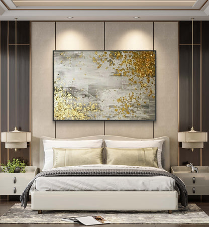 Decorazione da parete di lusso dipinta a mano al 100% in lamina d'oro