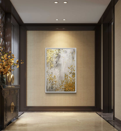 Decorazione da parete di lusso dipinta a mano al 100% in lamina d'oro