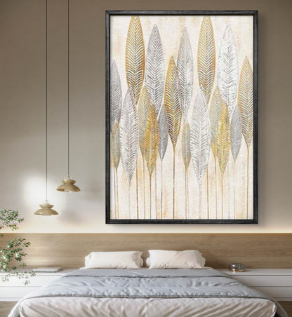 Gold Silver Metal Leaves 100% Hand Painted Artwork