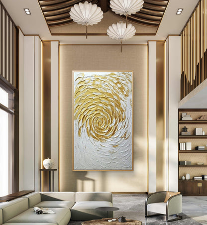 Oro bianco ciclone 100% dipinto a mano strutturato art