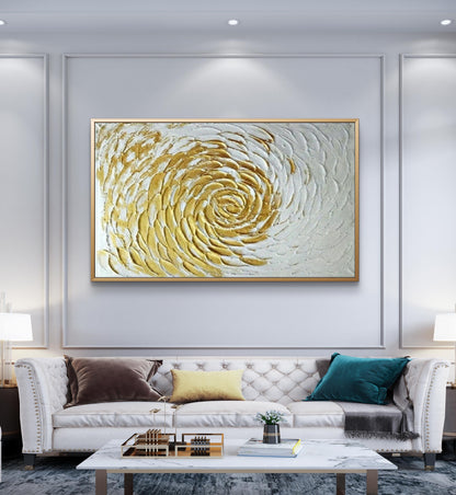 Oro bianco ciclone 100% dipinto a mano strutturato art