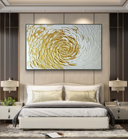 Oro bianco ciclone 100% dipinto a mano strutturato art
