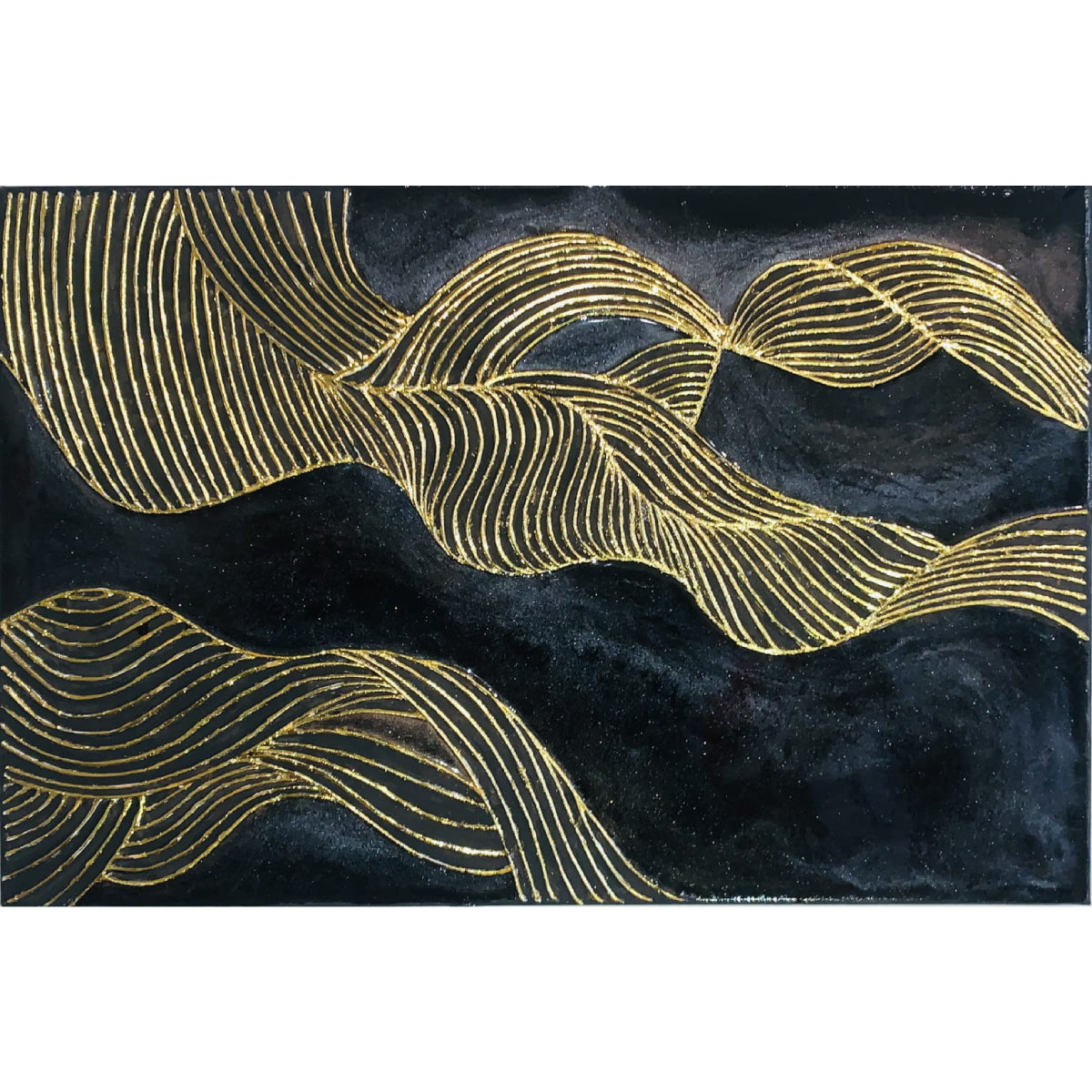 Golden Currents A Mesmerising 3D Textured Acrylic Art