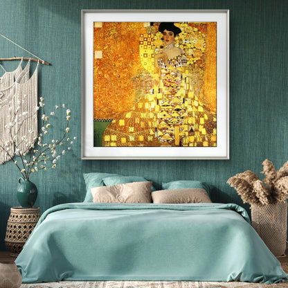 Golden Elegance – Hand-Painted Gustav Klimt Reproduction on Canvas with Gold Details