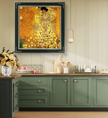 Golden Elegance – Hand-Painted Gustav Klimt Reproduction on Canvas with Gold Details