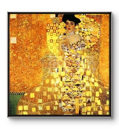 Golden Elegance – Hand-Painted Gustav Klimt Reproduction on Canvas with Gold Details