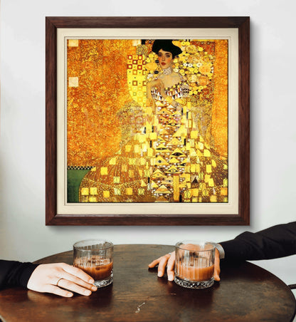 Golden Elegance – Hand-Painted Gustav Klimt Reproduction on Canvas with Gold Details
