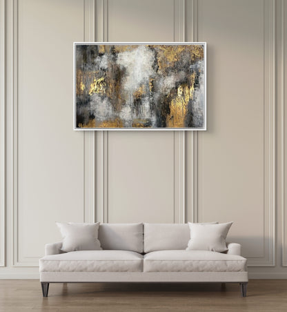 Golden Veil of Silence Handmade Canvas Painting