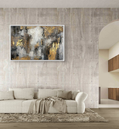 Golden Veil of Silence Handmade Canvas Painting