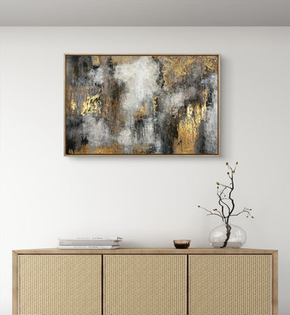 Golden Veil of Silence Handmade Canvas Painting