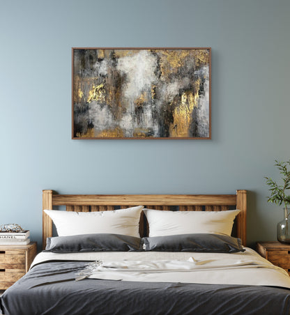 Golden Veil of Silence Handmade Canvas Painting