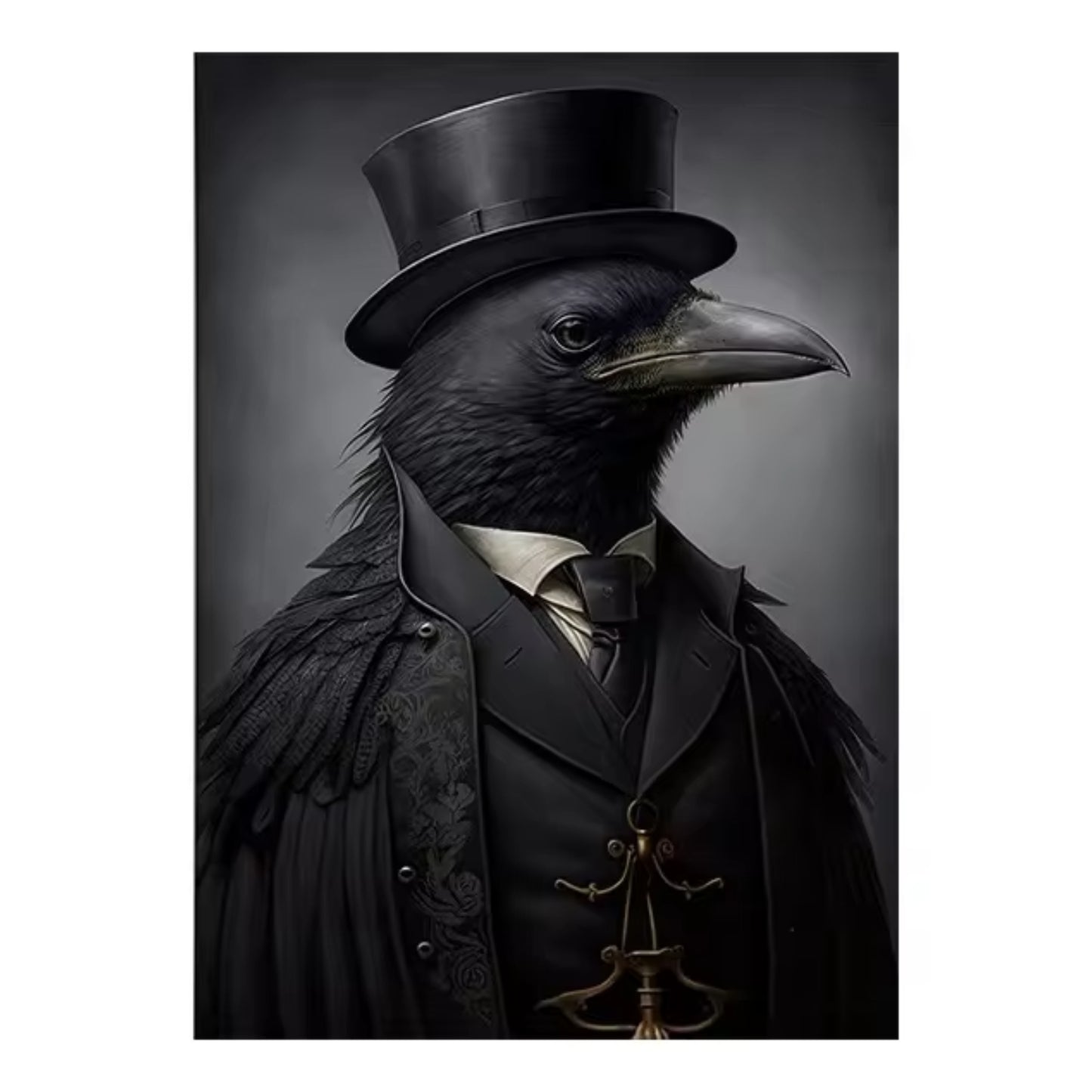 Gothic Crow Gentleman Dark Victorian Halloween Wall Art