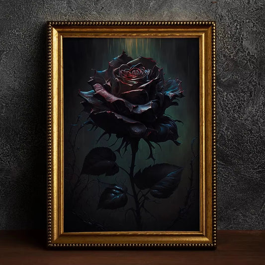 Gothic Victorian Rose Dark Academia Retro Halloween Wall Art