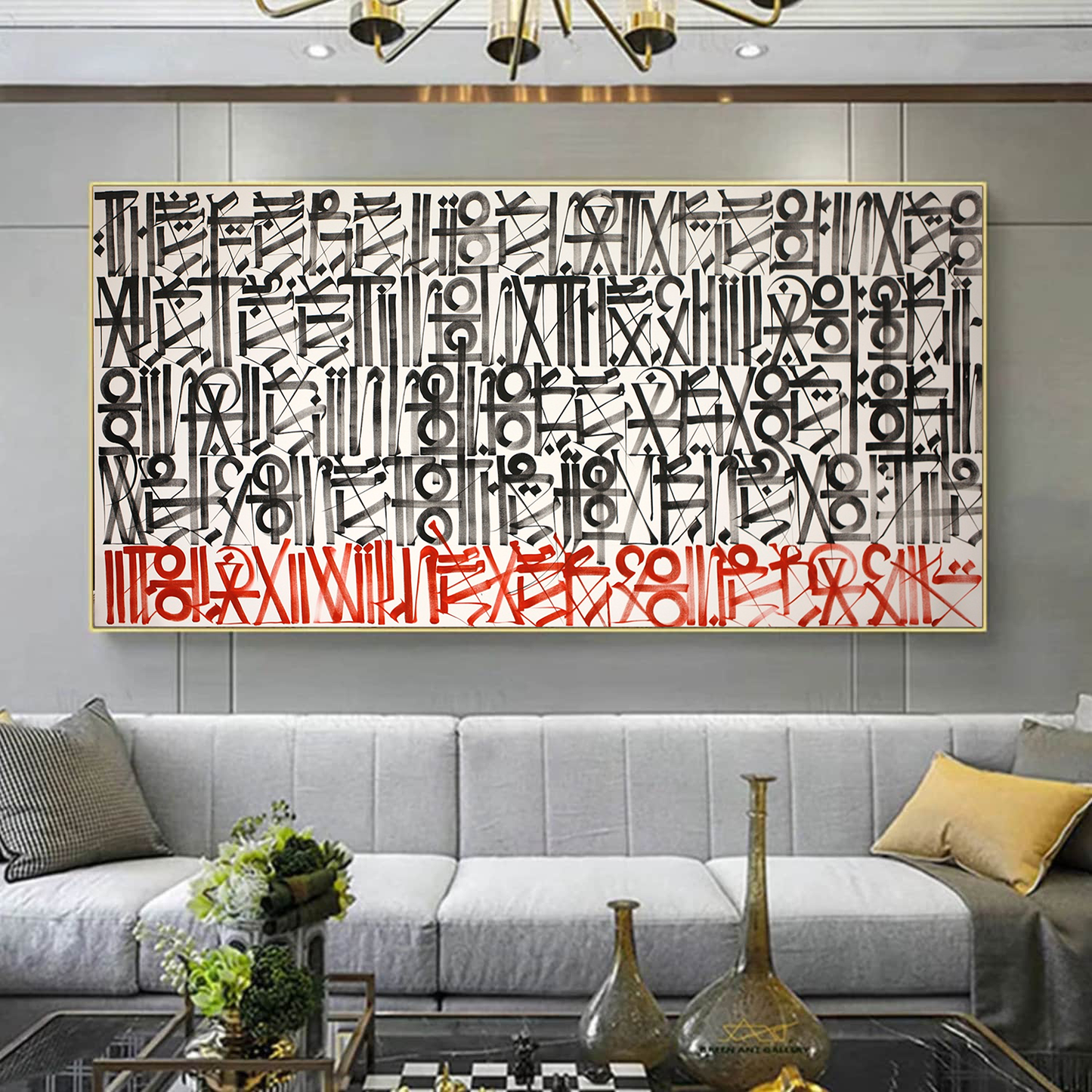 White Black Red Retna Replica Graffiti Oil Painting