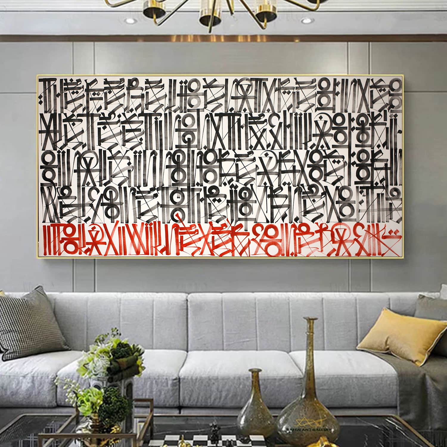 White Black Red Retna Replica Graffiti Oil Painting