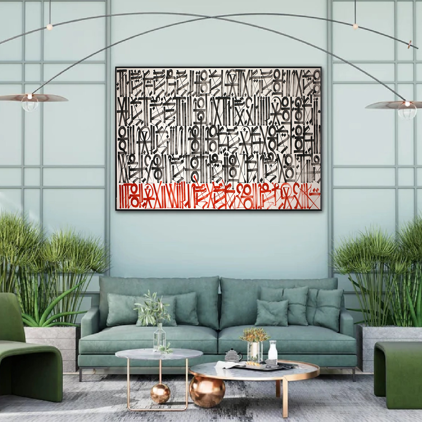 White Black Red Retna Replica Graffiti Oil Painting