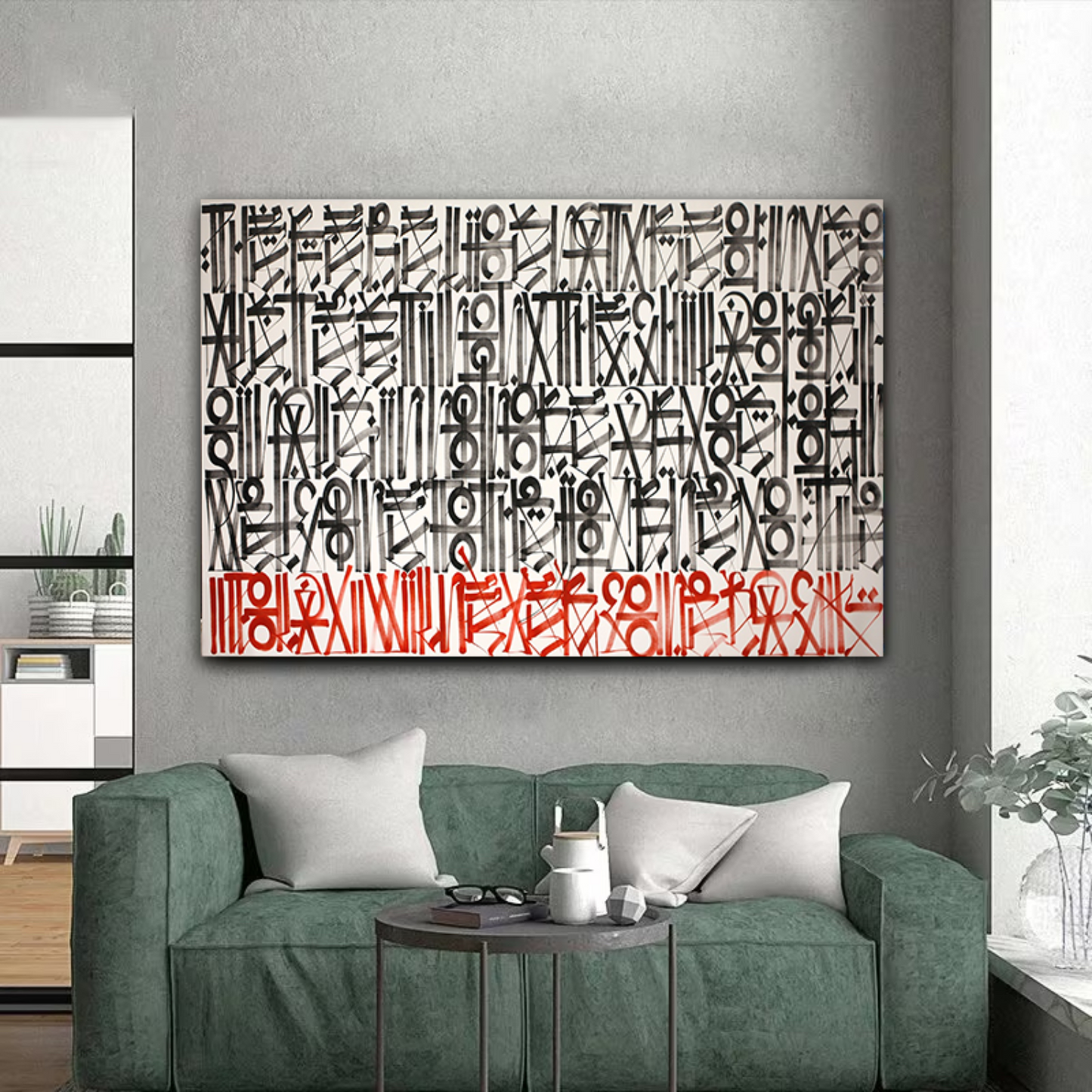 White Black Red Retna Replica Graffiti Oil Painting