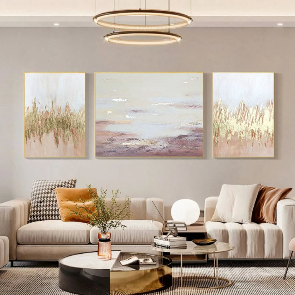 Grassland & Skyline Set of 3 Modern Abstract Living Room Painting